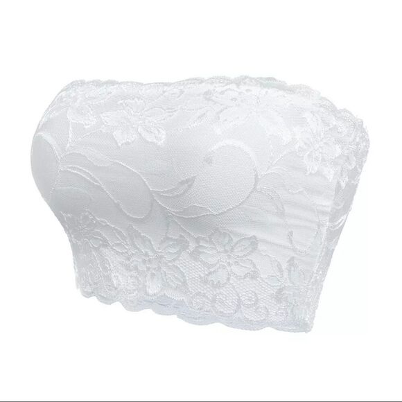 Lace Bandeau Bra | Strapless Stretch Tube Top - Picture 9 of 9